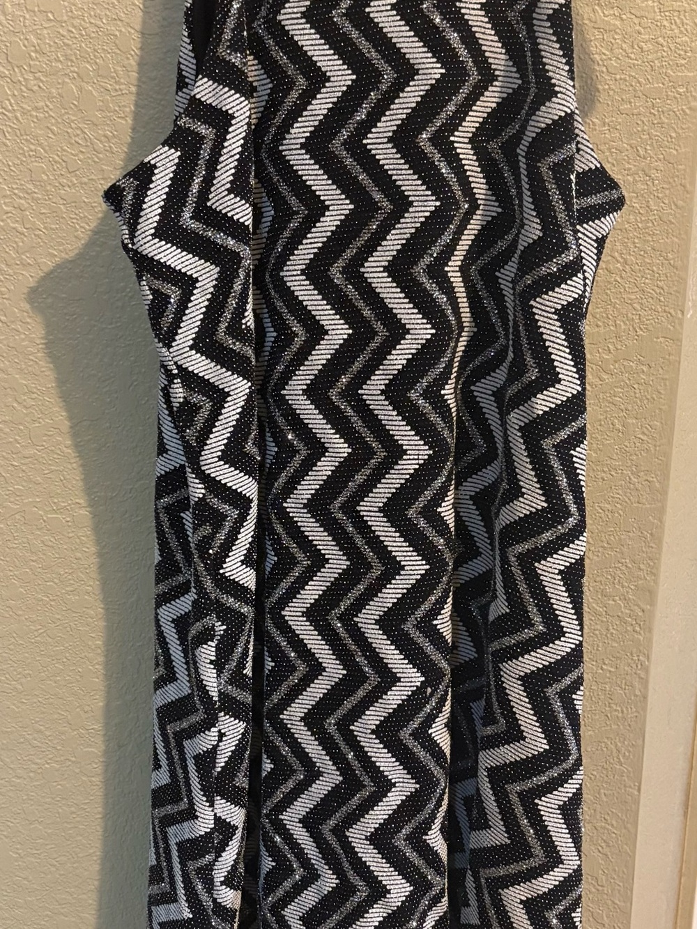 Candie's Black and White Zigzag Midi Dress